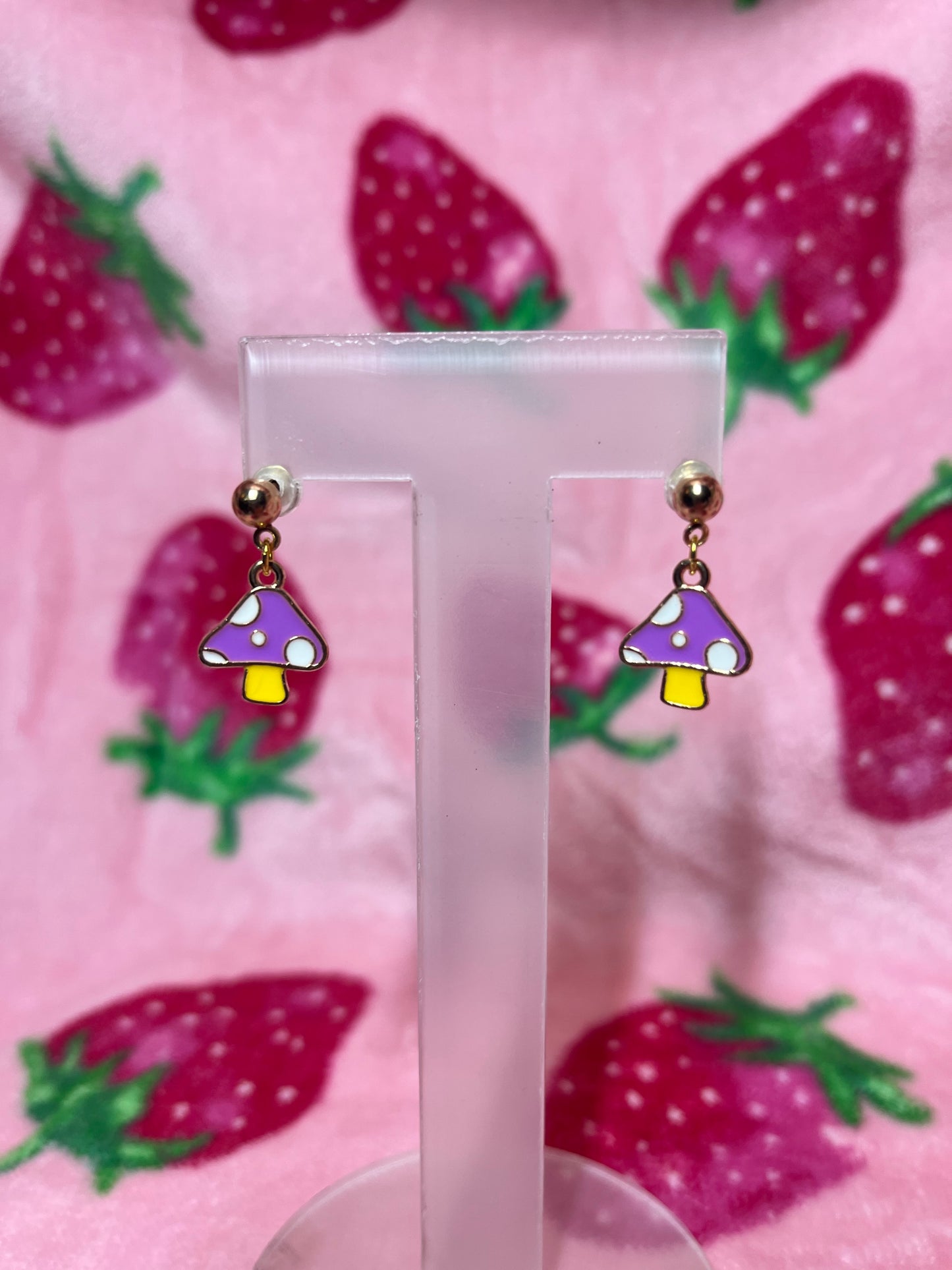 polka dot shroom charmed studs