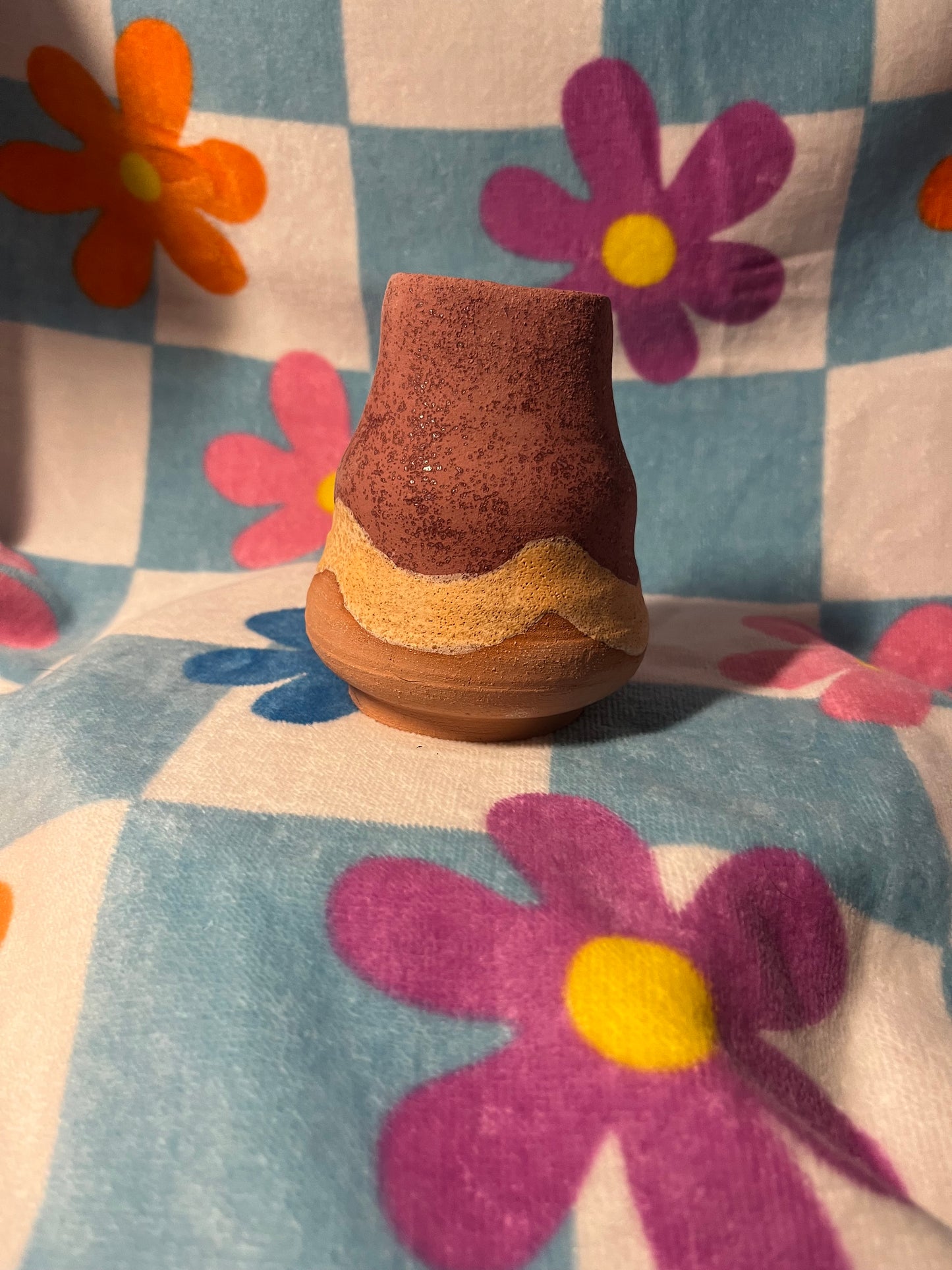 terra cotta squiggle vase