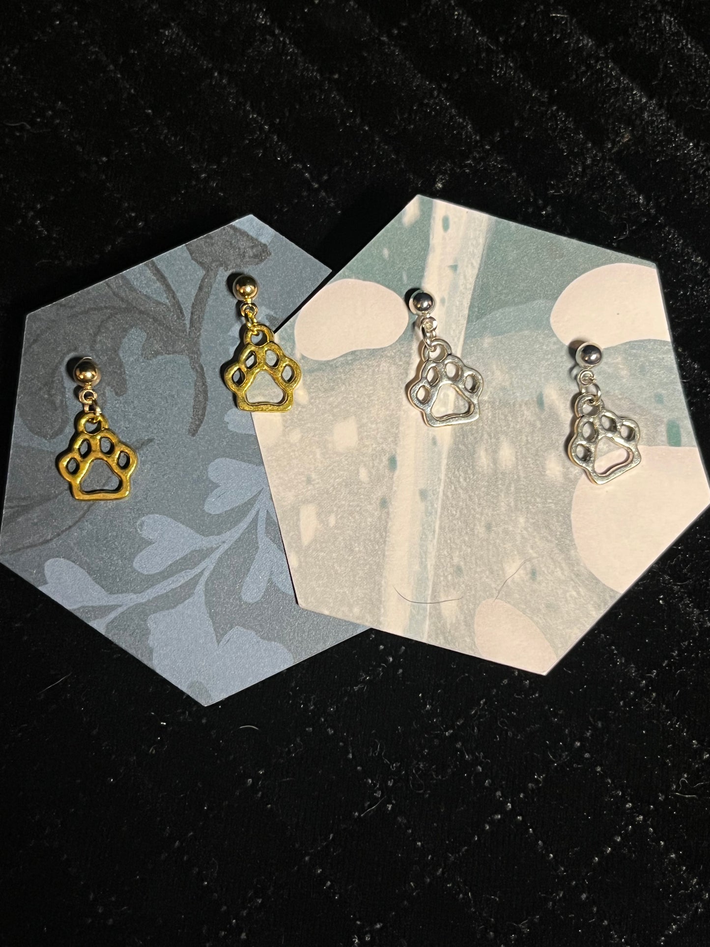 paw print charmed studs
