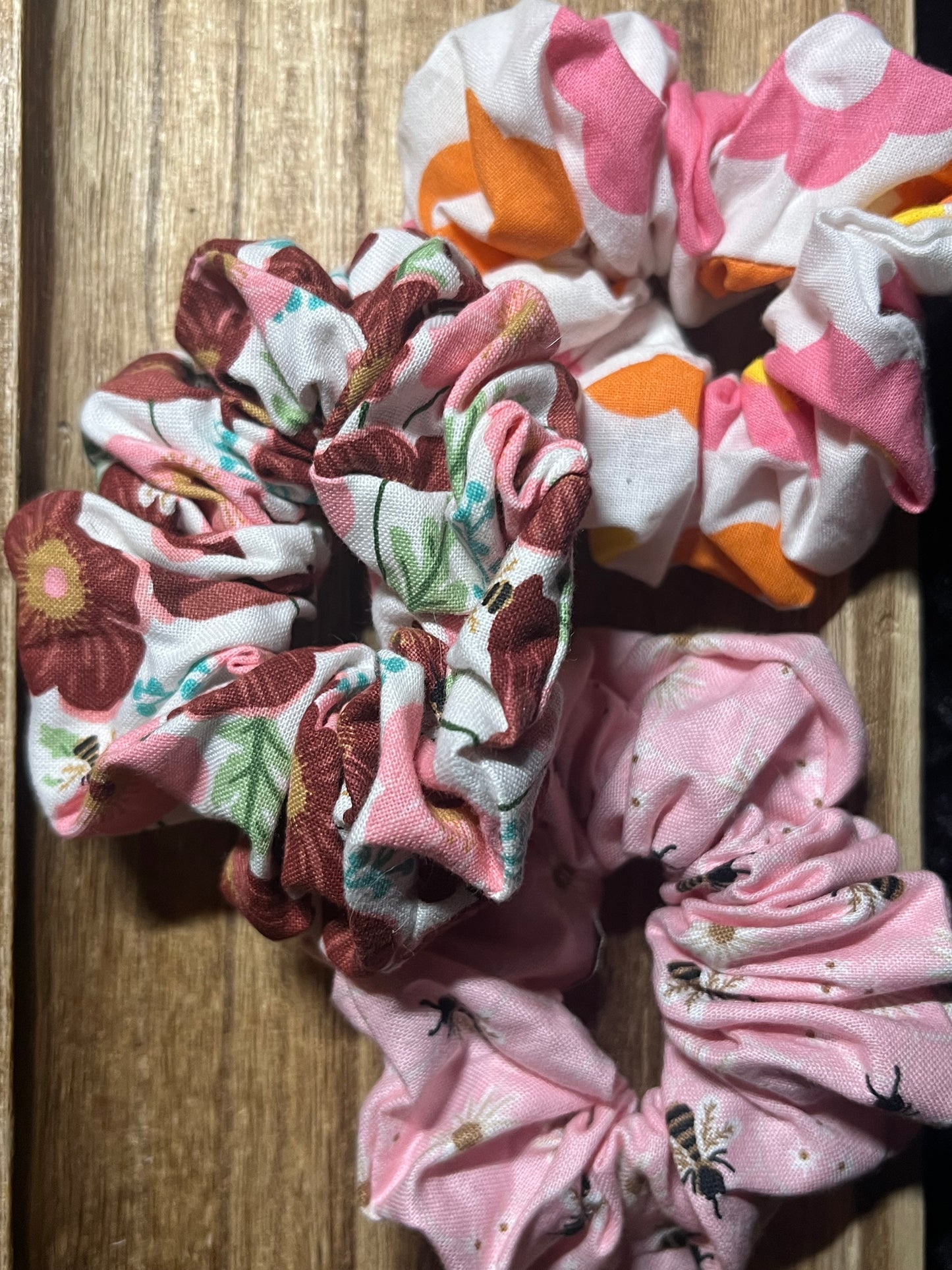 floral scrunchies