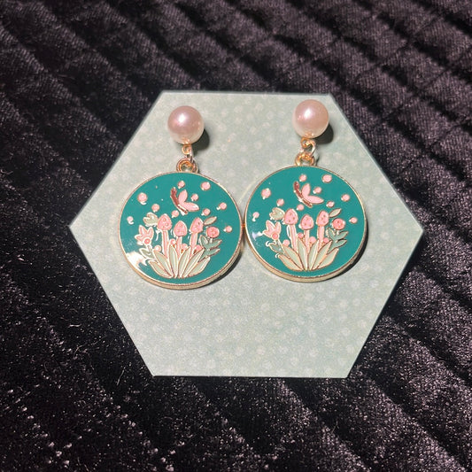 mushroom medallion charmed studs