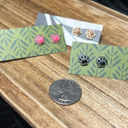 paw print micro studs