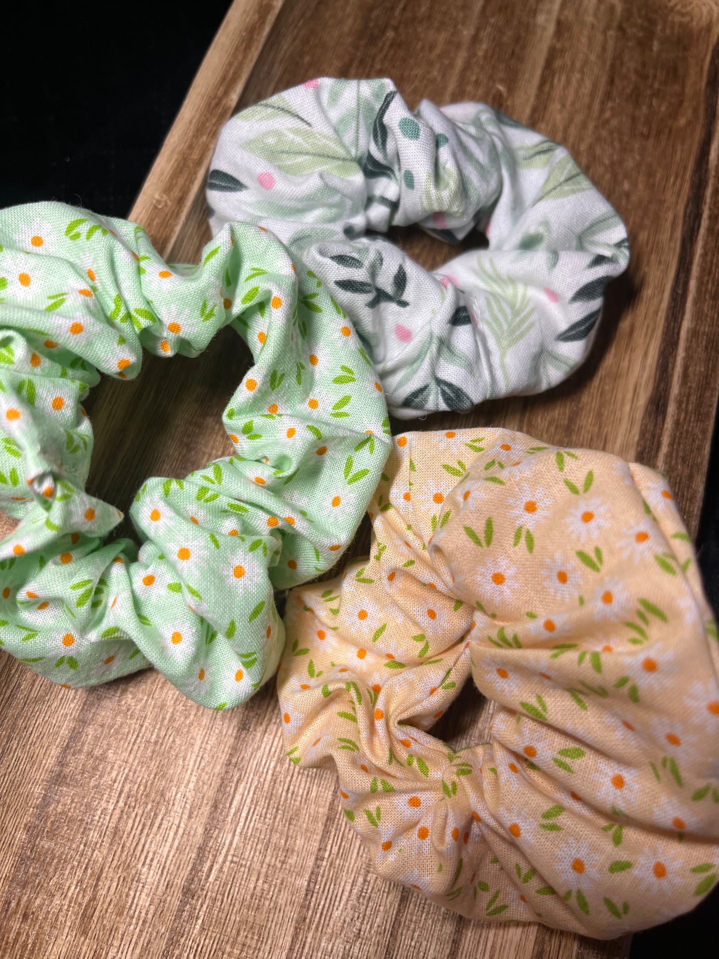 floral scrunchies