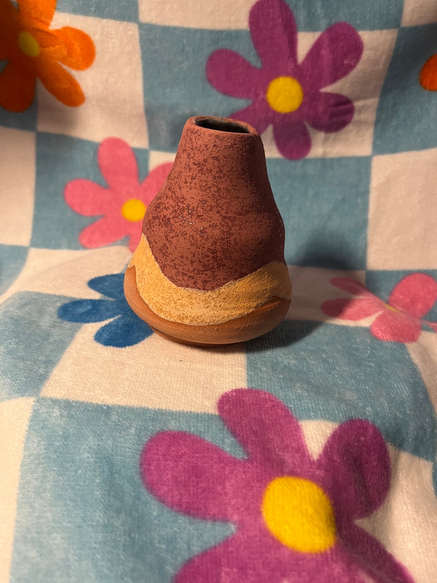 terra cotta squiggle vase
