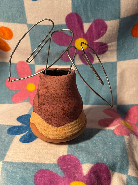 terra cotta squiggle vase