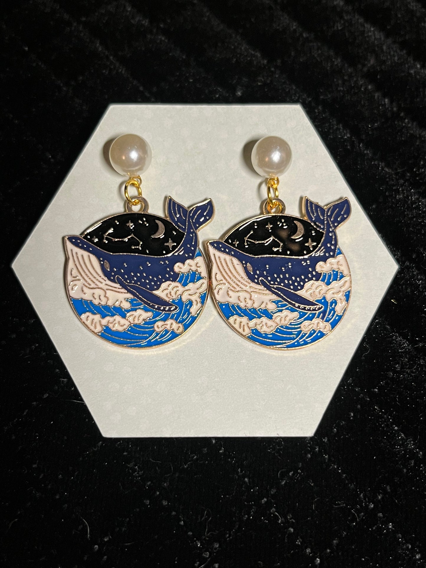 starry whale charmed studs