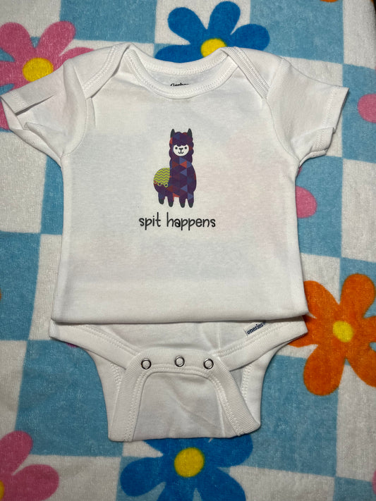 spit happens llama onesie